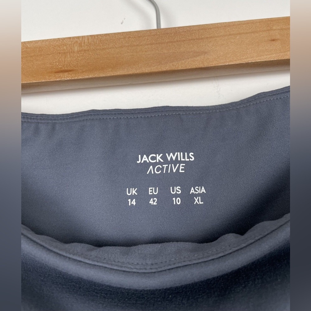 Jack Wills Active Leggings Gym Pants Side Stripe UK 14 Grey Ankle Length - Picture 6 of 7